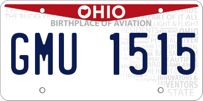 OH license plate GMU1515