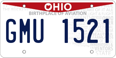 OH license plate GMU1521