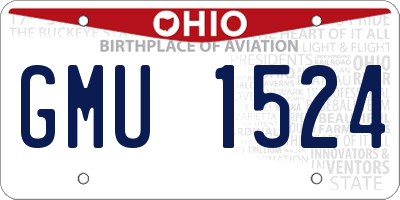 OH license plate GMU1524