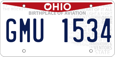 OH license plate GMU1534