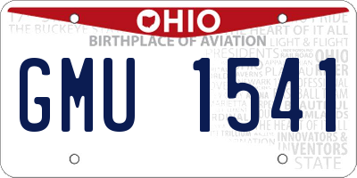OH license plate GMU1541