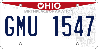 OH license plate GMU1547