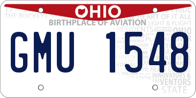 OH license plate GMU1548