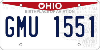 OH license plate GMU1551