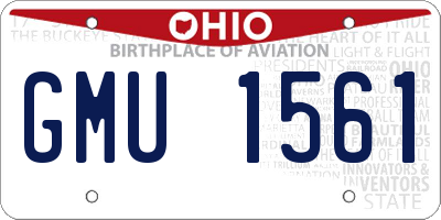OH license plate GMU1561