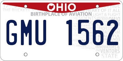 OH license plate GMU1562
