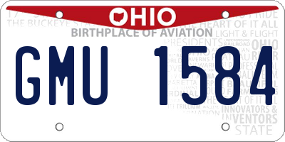OH license plate GMU1584