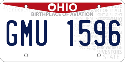 OH license plate GMU1596