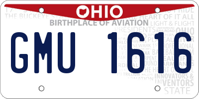 OH license plate GMU1616