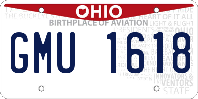 OH license plate GMU1618