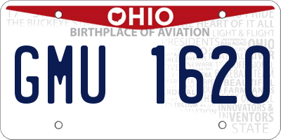 OH license plate GMU1620