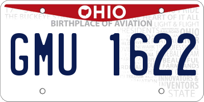 OH license plate GMU1622