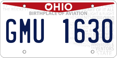 OH license plate GMU1630