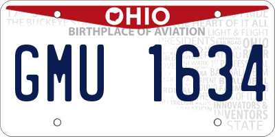 OH license plate GMU1634