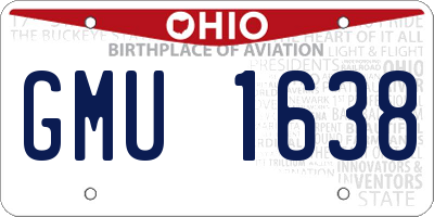 OH license plate GMU1638