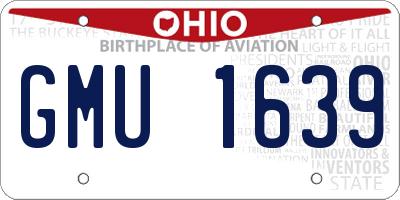 OH license plate GMU1639