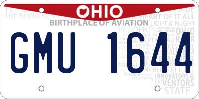 OH license plate GMU1644