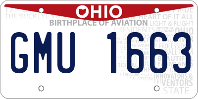 OH license plate GMU1663