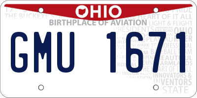 OH license plate GMU1671
