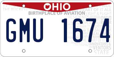 OH license plate GMU1674
