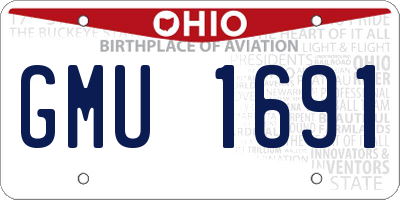 OH license plate GMU1691