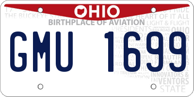 OH license plate GMU1699