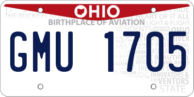 OH license plate GMU1705