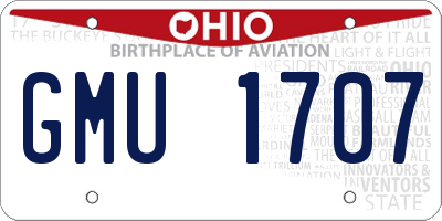 OH license plate GMU1707