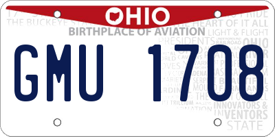 OH license plate GMU1708