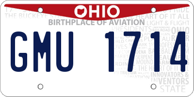 OH license plate GMU1714