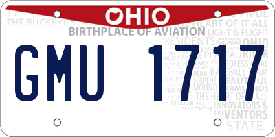 OH license plate GMU1717