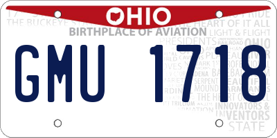 OH license plate GMU1718