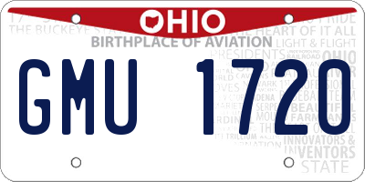 OH license plate GMU1720