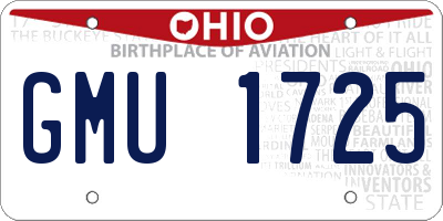 OH license plate GMU1725