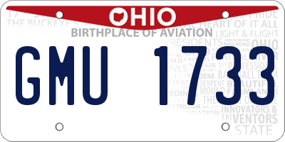 OH license plate GMU1733