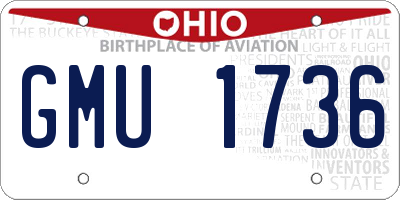 OH license plate GMU1736