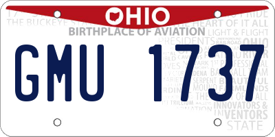 OH license plate GMU1737