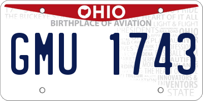OH license plate GMU1743