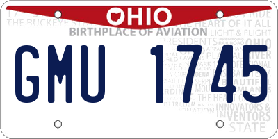 OH license plate GMU1745