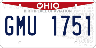 OH license plate GMU1751