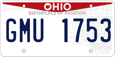 OH license plate GMU1753