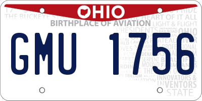 OH license plate GMU1756