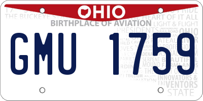 OH license plate GMU1759