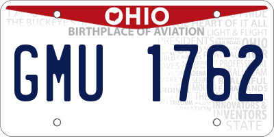 OH license plate GMU1762
