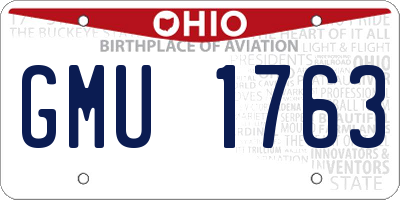 OH license plate GMU1763