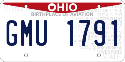 OH license plate GMU1791