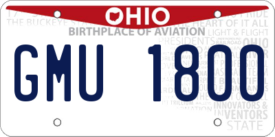 OH license plate GMU1800