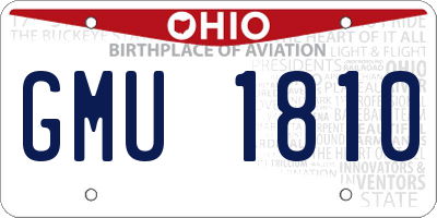 OH license plate GMU1810