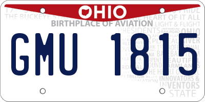 OH license plate GMU1815