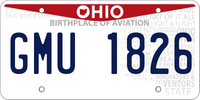 OH license plate GMU1826